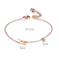 Custom Crystal Rose Gold Letter Alphabet H Initial Bracelet